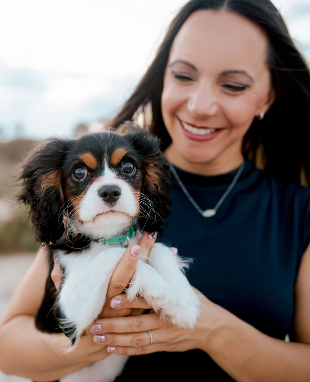 janine holding dog